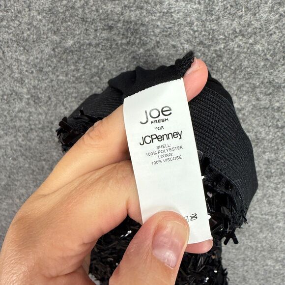 Joe Fresh Skirt Women M Medium Black A-Line Midi Sequin Mid Rise Pull On Casual - Picture 6 of 7